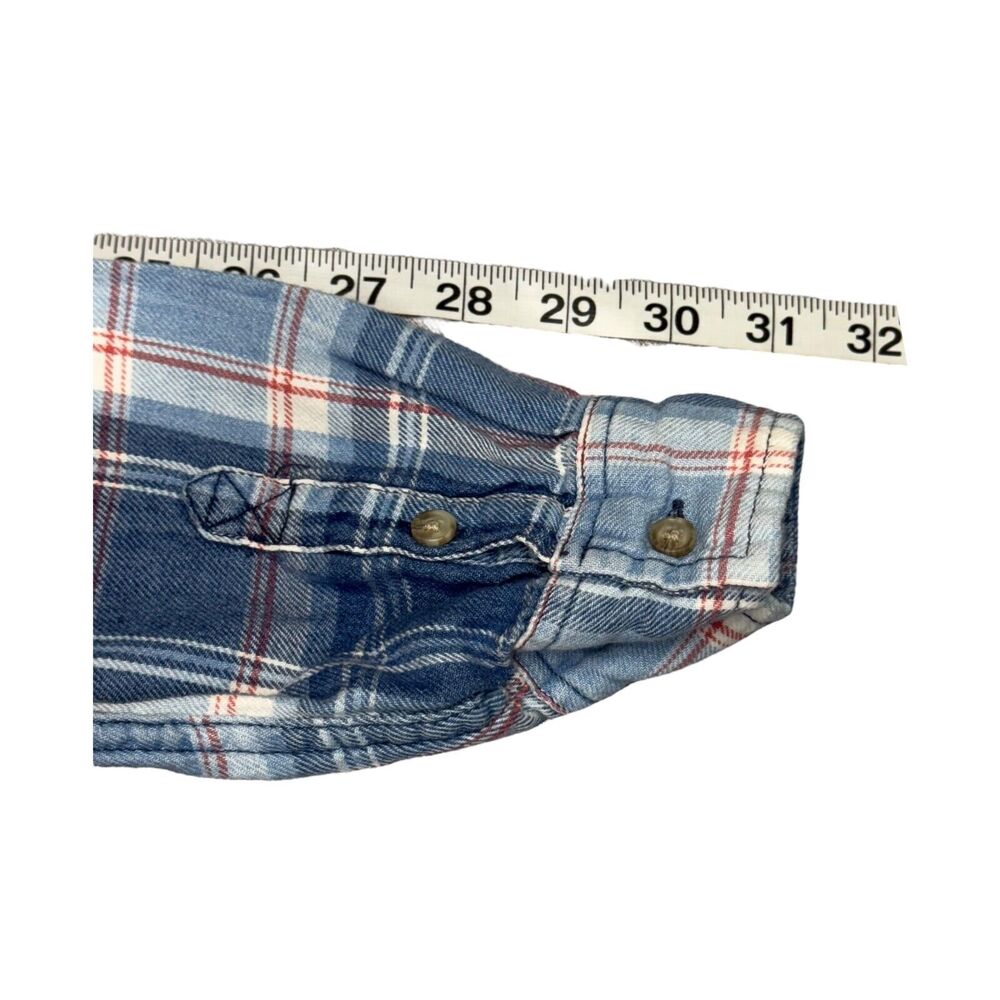 American Eagle Outfitters Shirt Men's S Multicolor Plaid Boyfriend Fit Button-Up - Picture 6 of 7